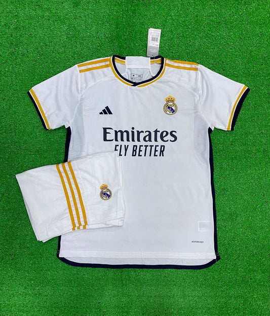 REAL MADRID HOME 23-24 JERSEY KIT JERSEY AND SHORTS