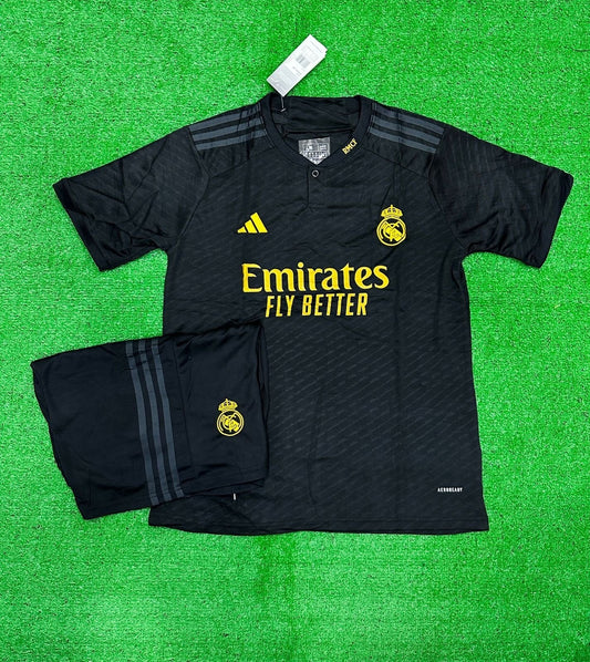 REAL MADRID THIRD 23-24 JERSEY KIT JERSEY AND SHORTS